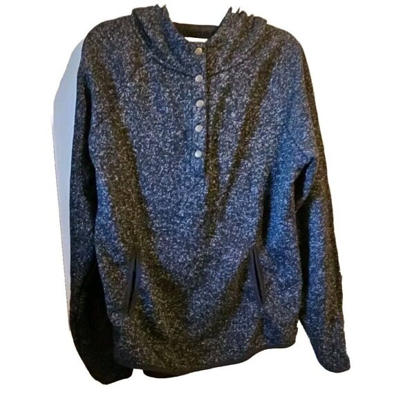 Thread & Supply Women’s Quarter Button Up Black/Gray Pockets Hoodie - XLarge - Picture 10 of 10